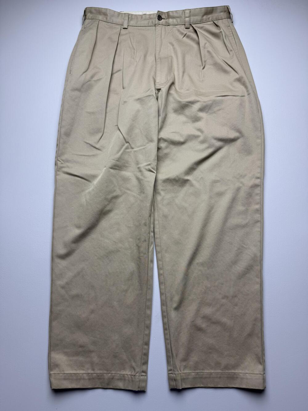 Polo Ralph Lauren Pants Mens 36x29 Beige Pleated Polo Chino Relaxed Fit Casual